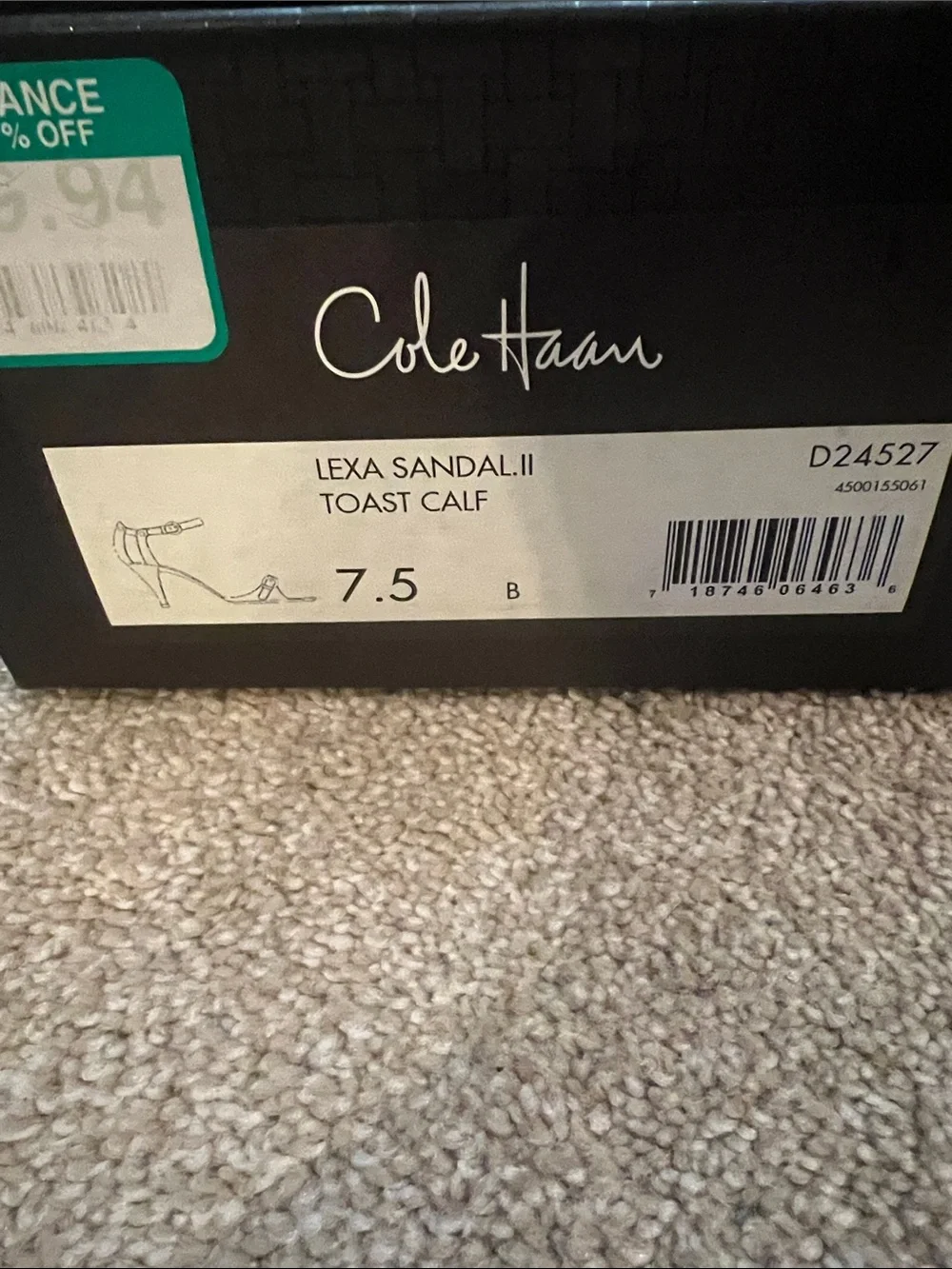 Cole Haan Lexa Toast Brown Leather Buckle Ankle-Strap Sandals. 7.5. EUC